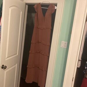 Revelry Amelia Bridesmaids dress, Chiffon cinnamon rose Size 10